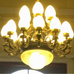 Bronz 2 részes búrás csillár bronz