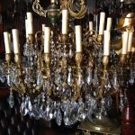 Francia barokk bronz csillár kristályégőkkel bronz