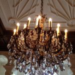 Bronz kristálycsillár végdíszekkel bronz