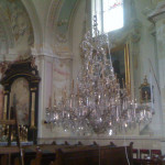 Solymár katolikus templom üvegcsillár